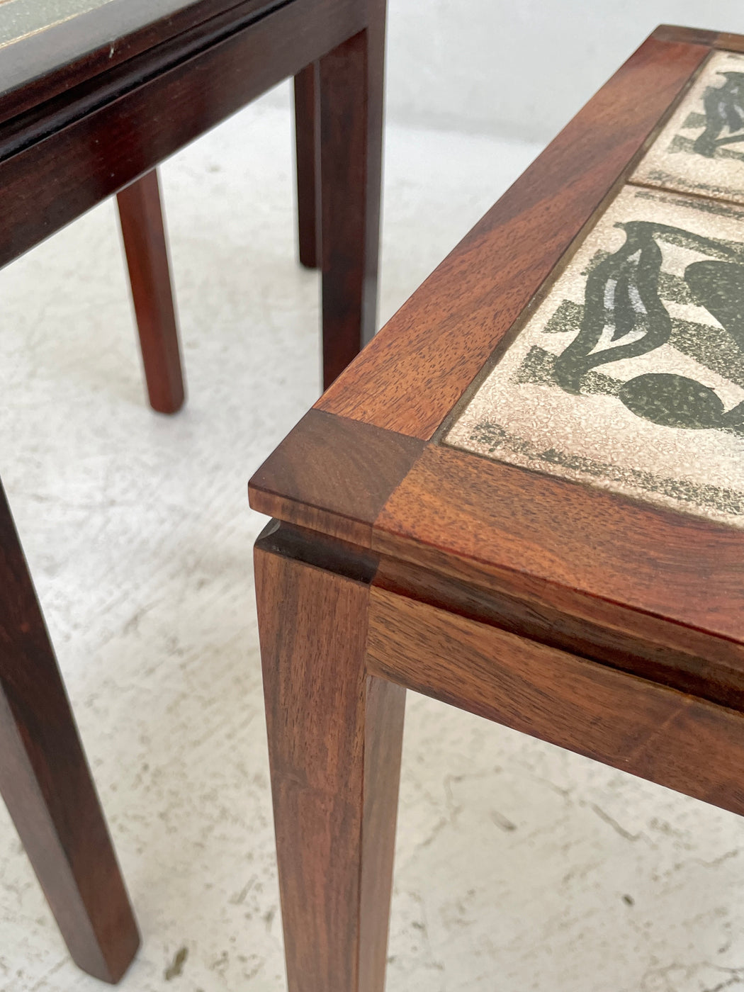 Danish Tile-topped Nest of Rosewood Tables