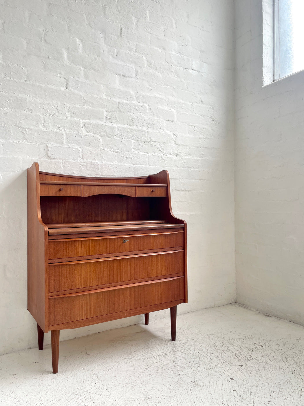 Danish Teak Bureau Dresser