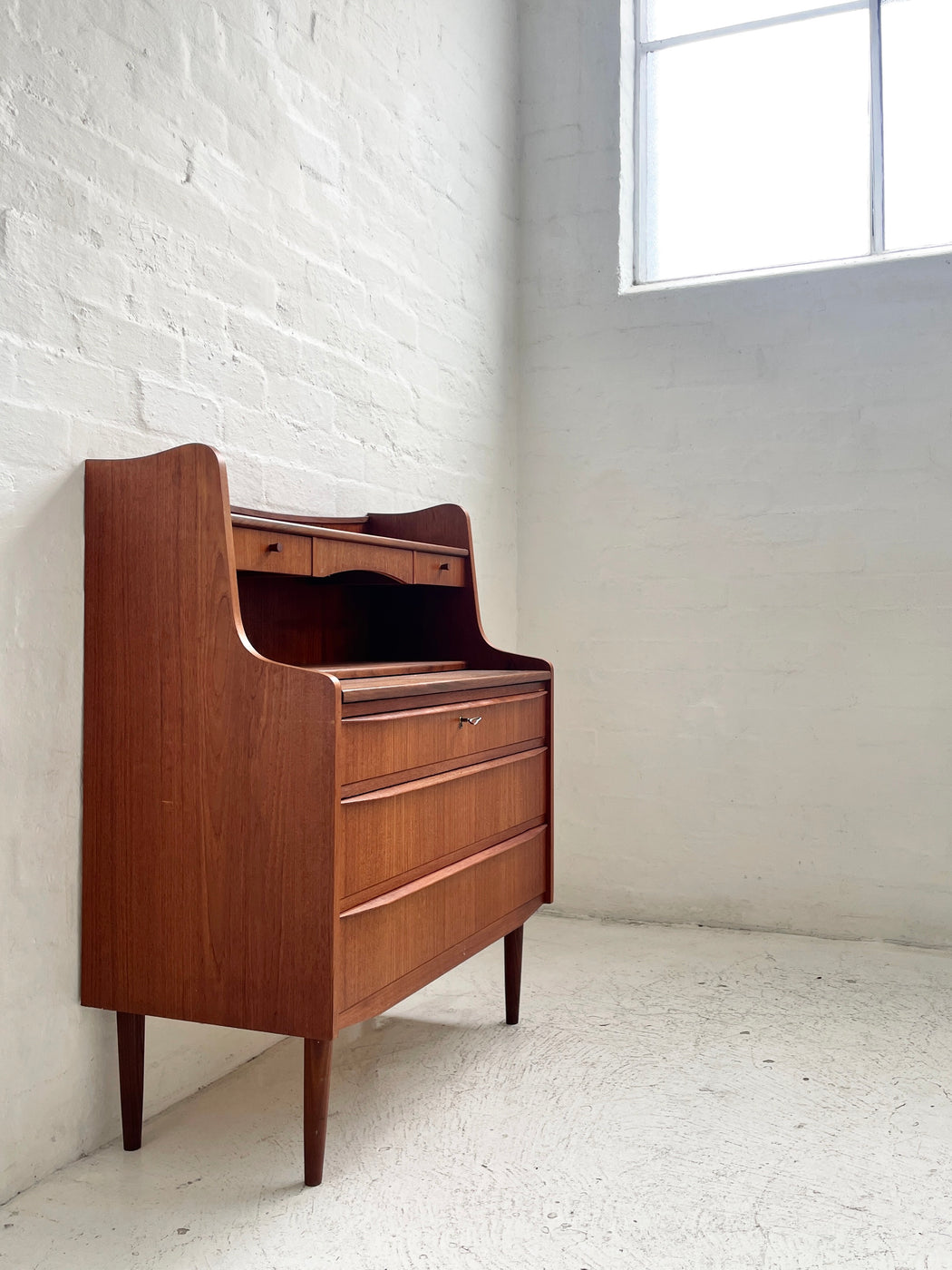 Danish Teak Bureau Dresser