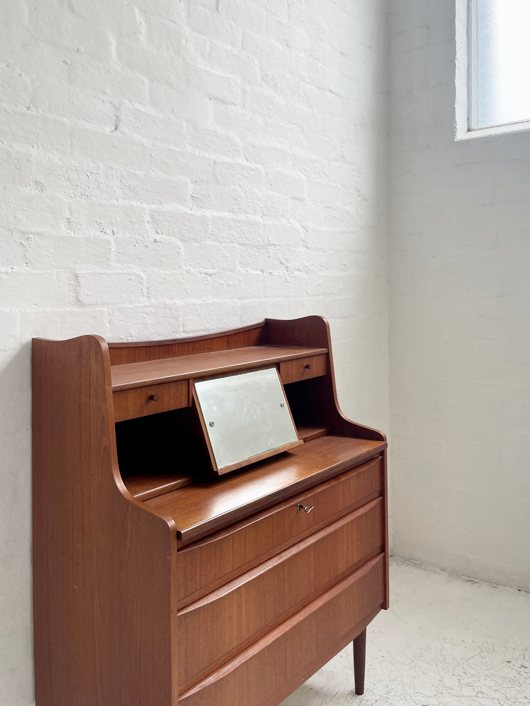 Danish Teak Bureau Dresser
