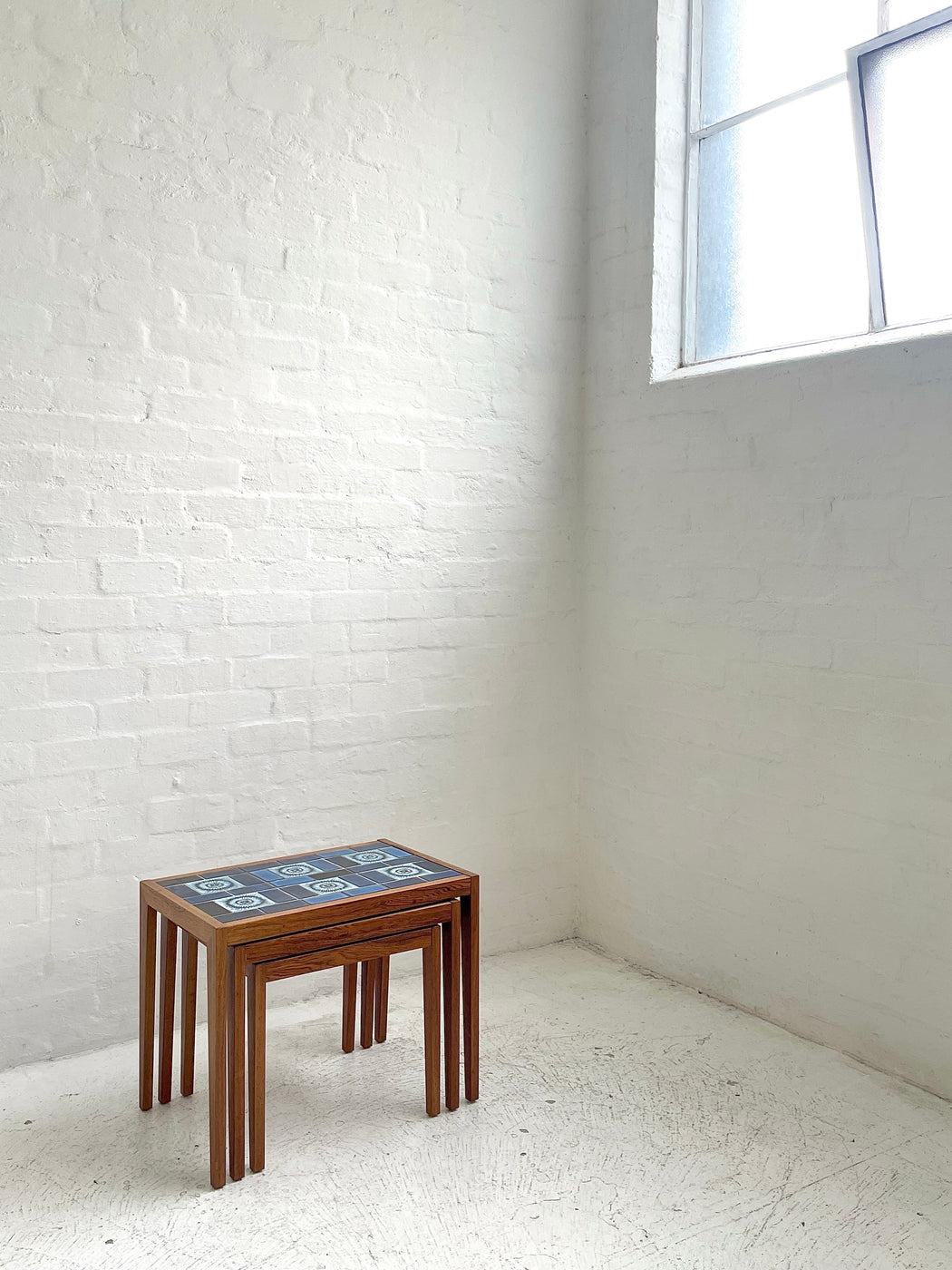 Danish Tile-topped Nest of Rosewood Tables