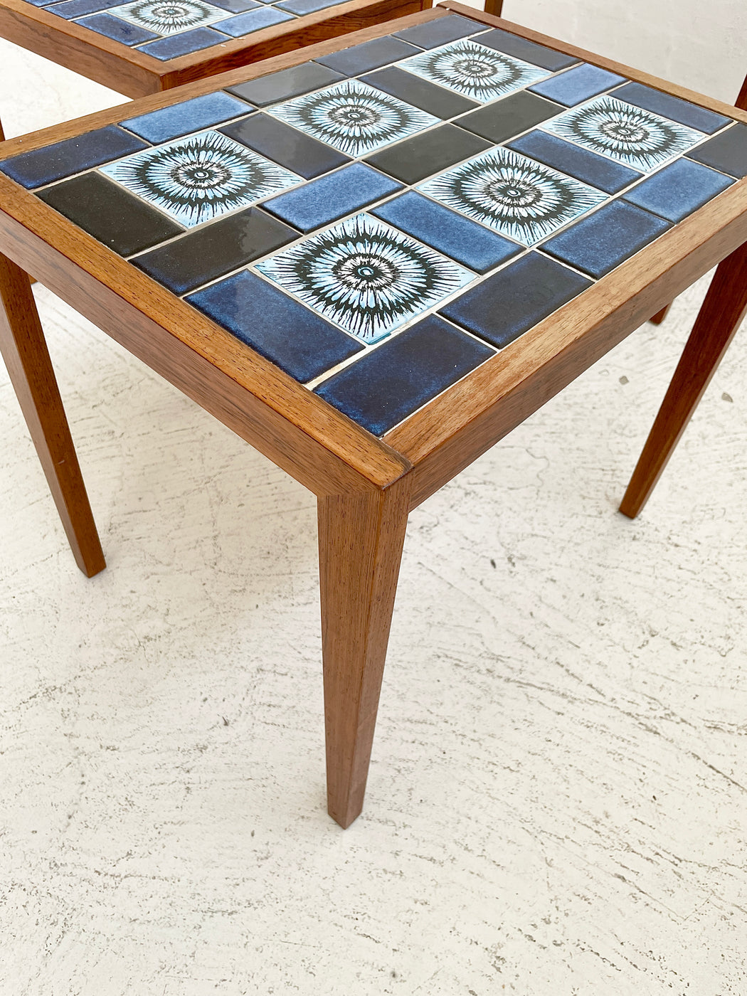 Danish Tile-topped Nest of Rosewood Tables