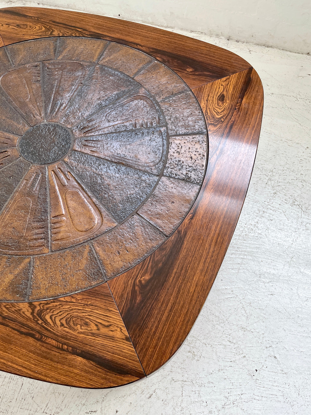 Danish Rosewood and Ceramic Coffee Table