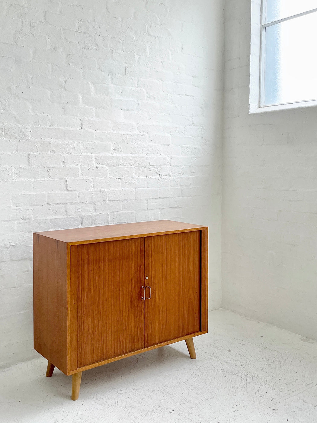 Danish Teak Tambour-fronted Cabinet