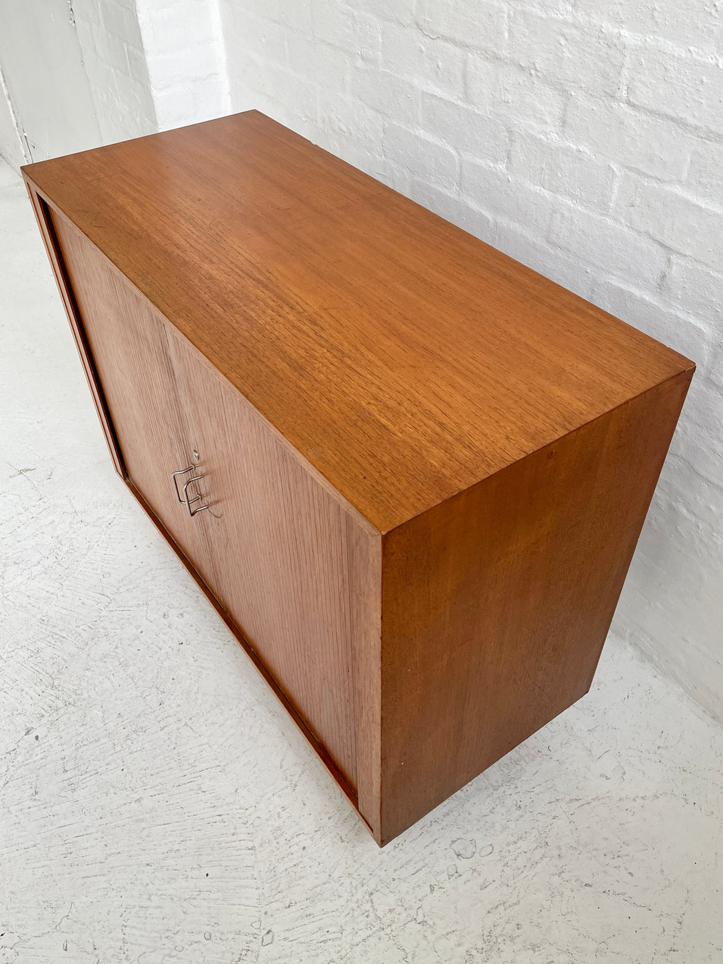 Danish Teak Tambour-fronted Cabinet