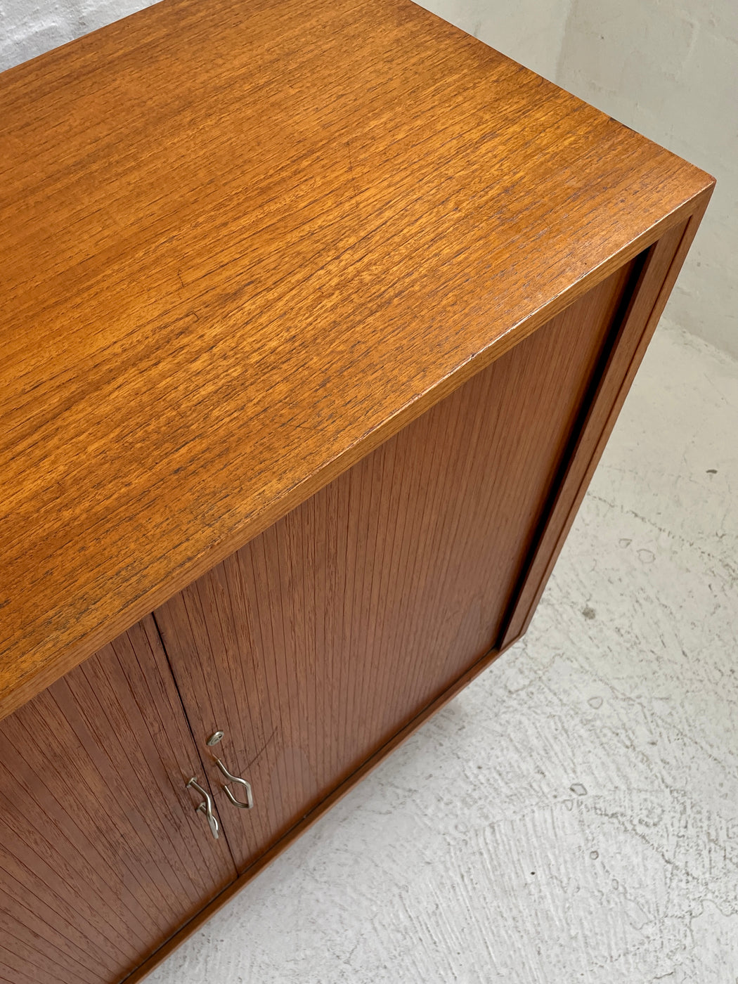 Danish Teak Tambour-fronted Cabinet