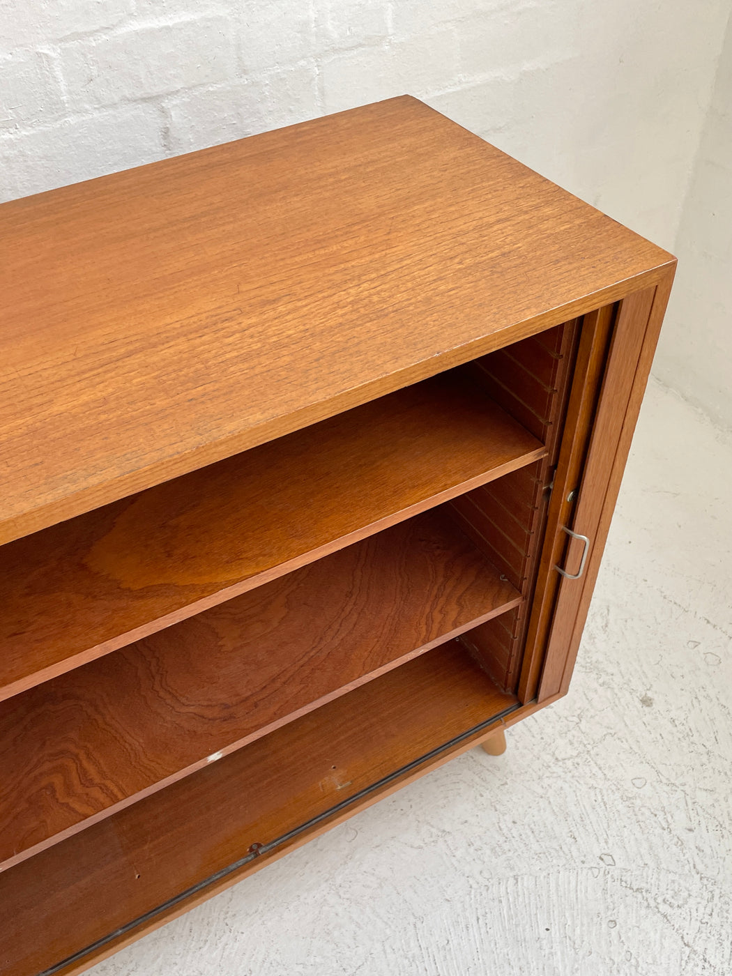 Danish Teak Tambour-fronted Cabinet