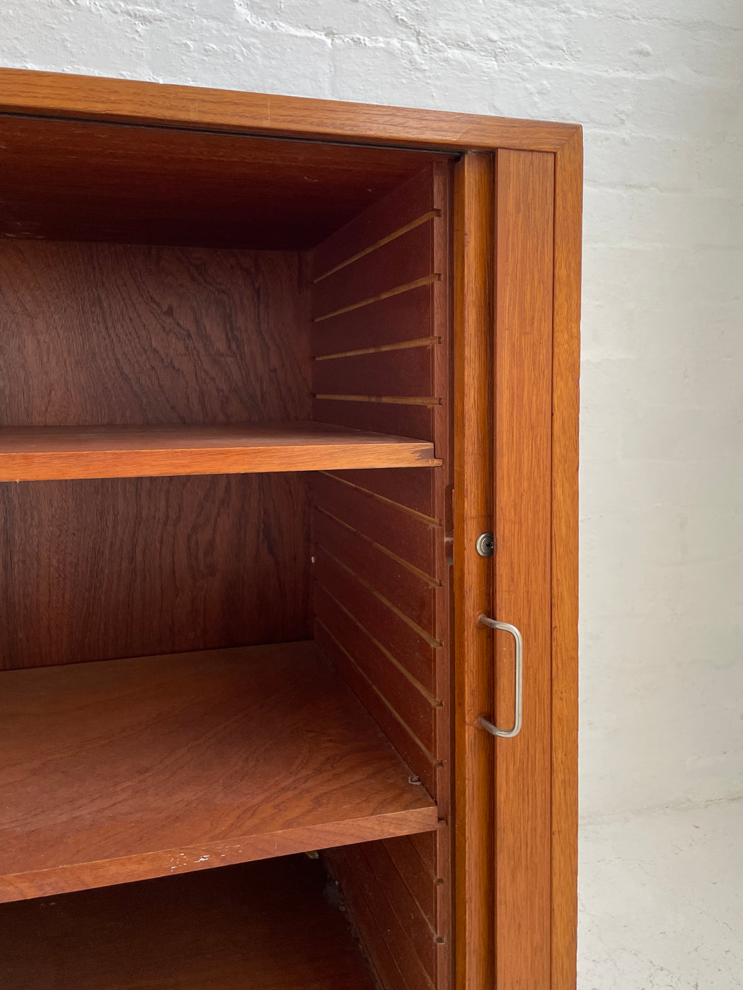 Danish Teak Tambour-fronted Cabinet