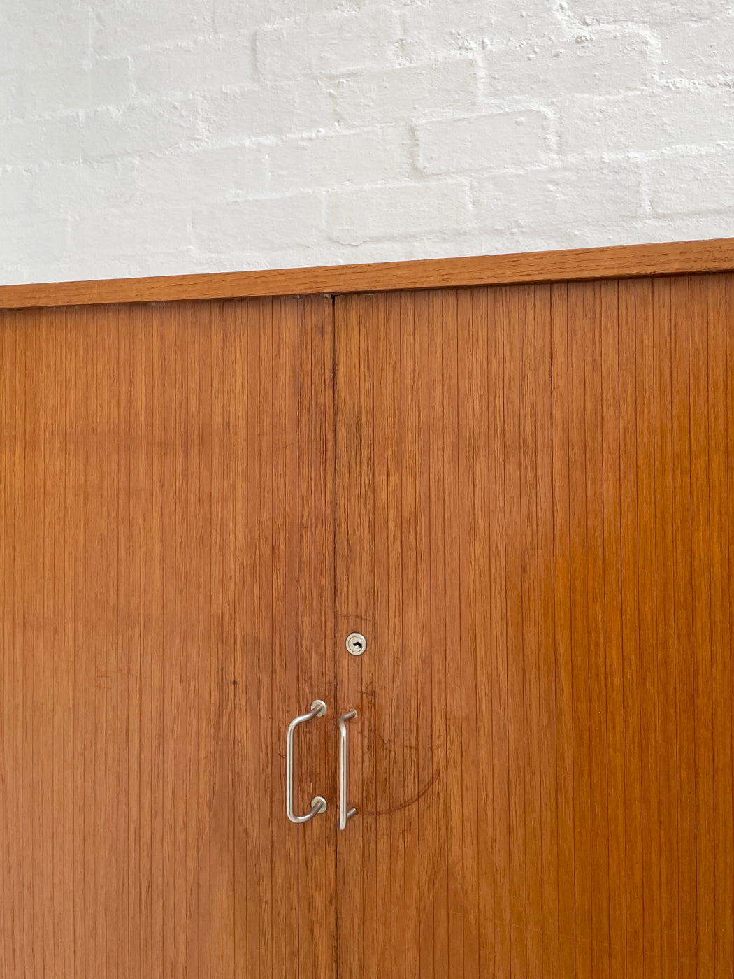 Danish Teak Tambour-fronted Cabinet