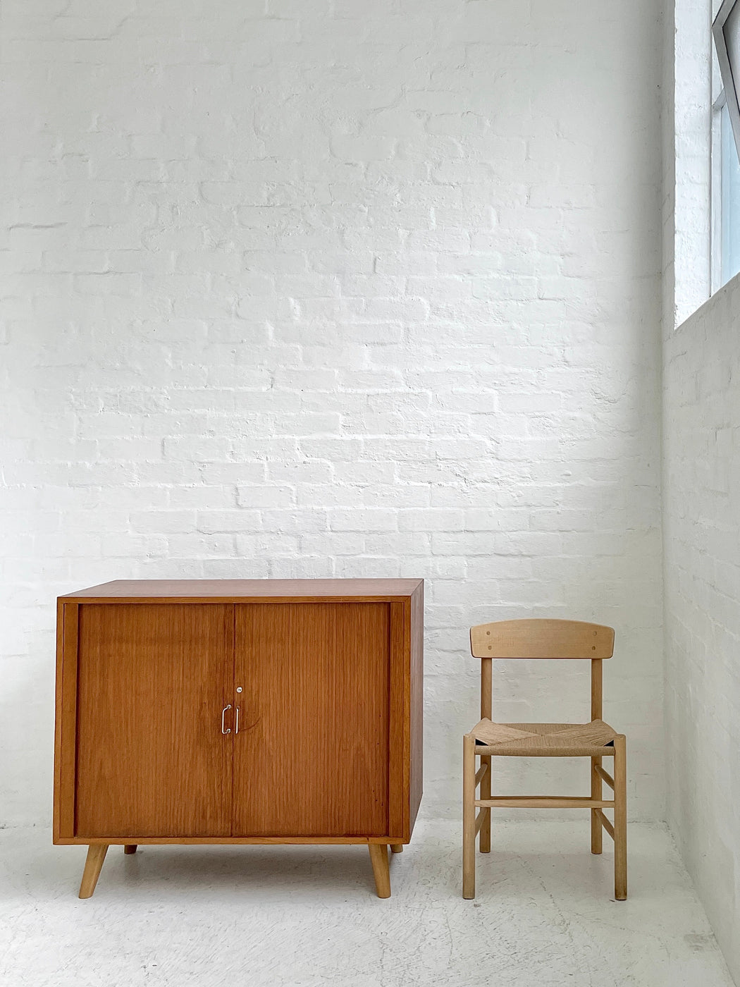 Danish Teak Tambour-fronted Cabinet