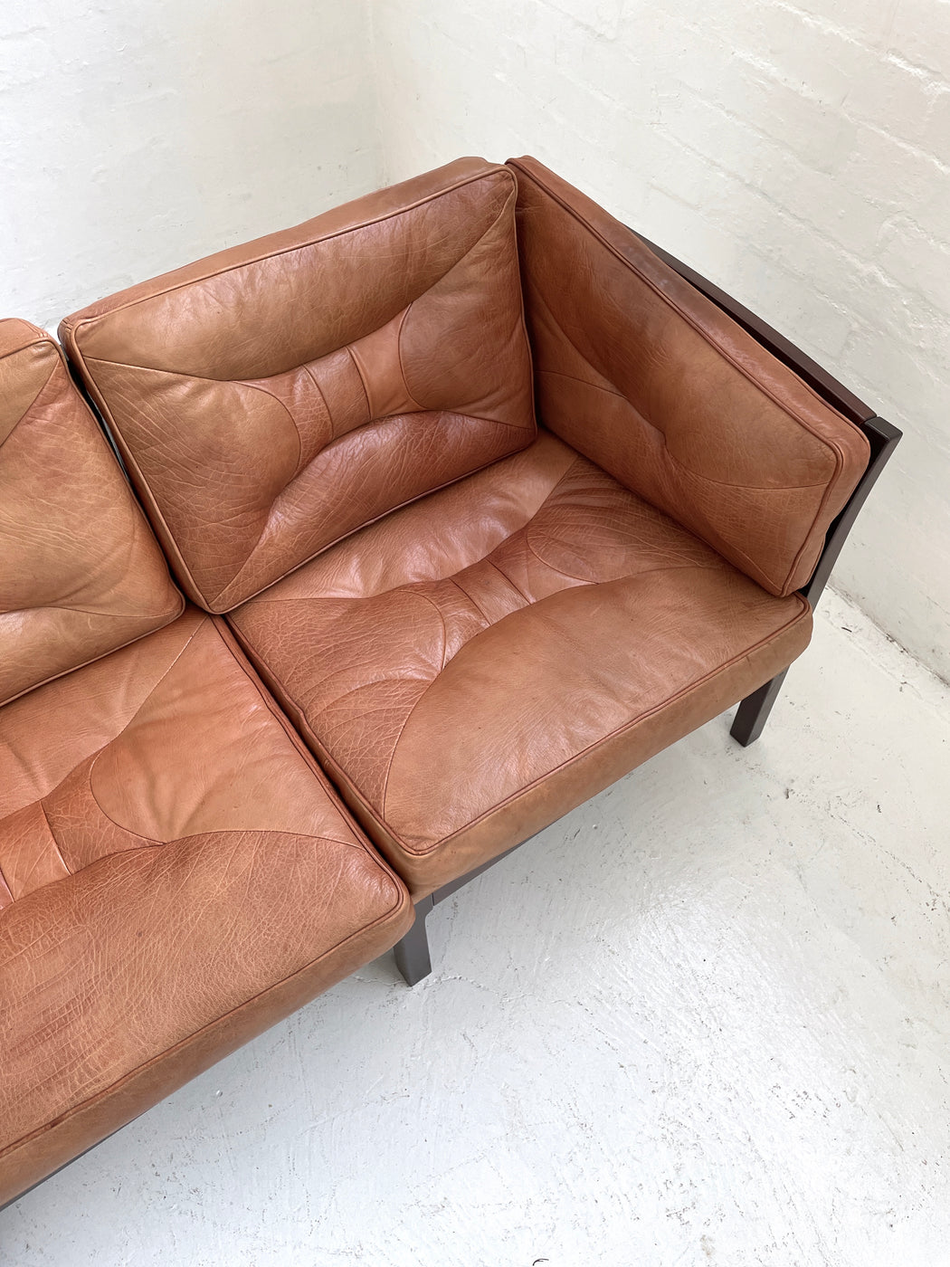 Danish Leather Three Seater Sofa