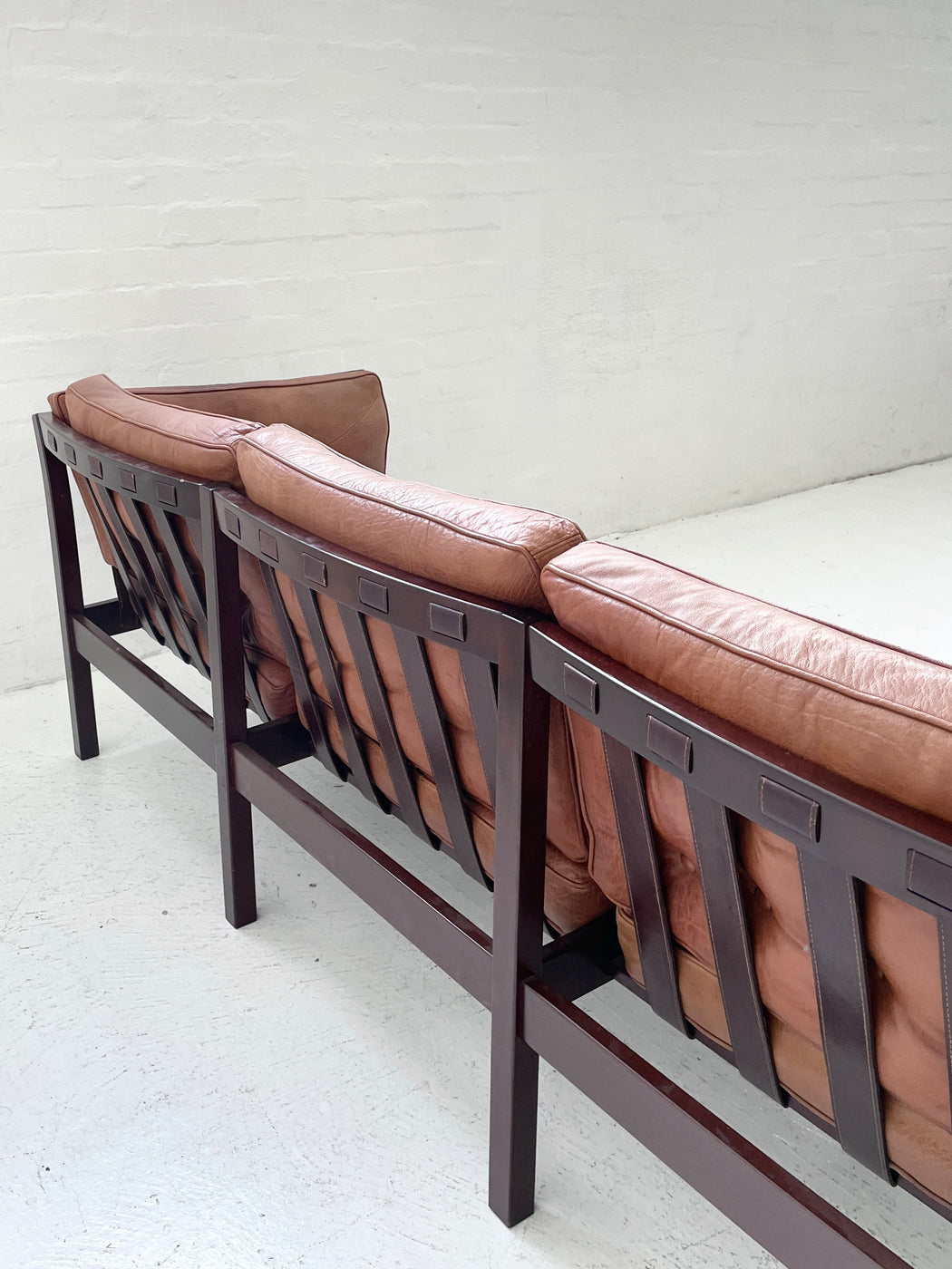 Danish Leather Three Seater Sofa