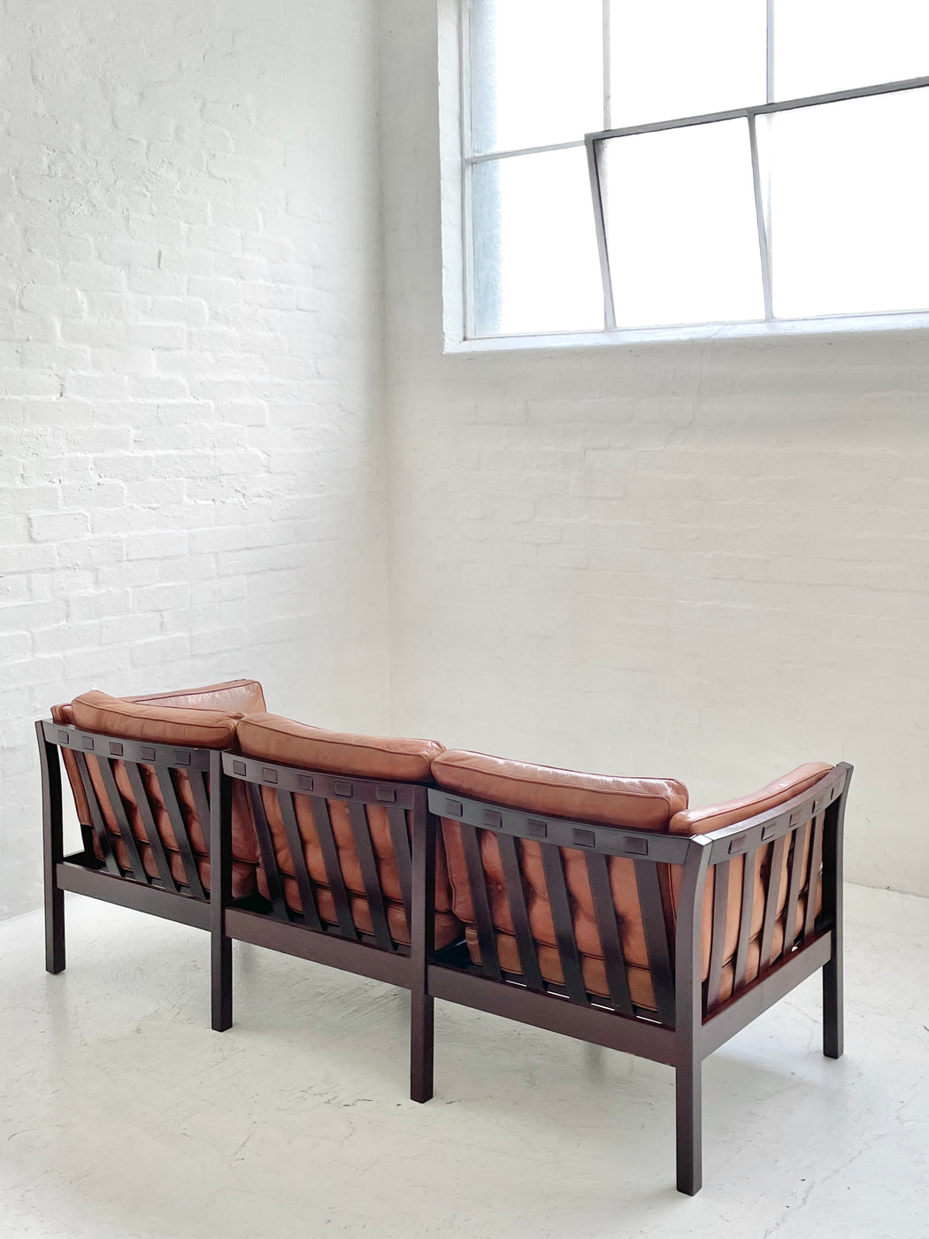Danish Leather Three Seater Sofa