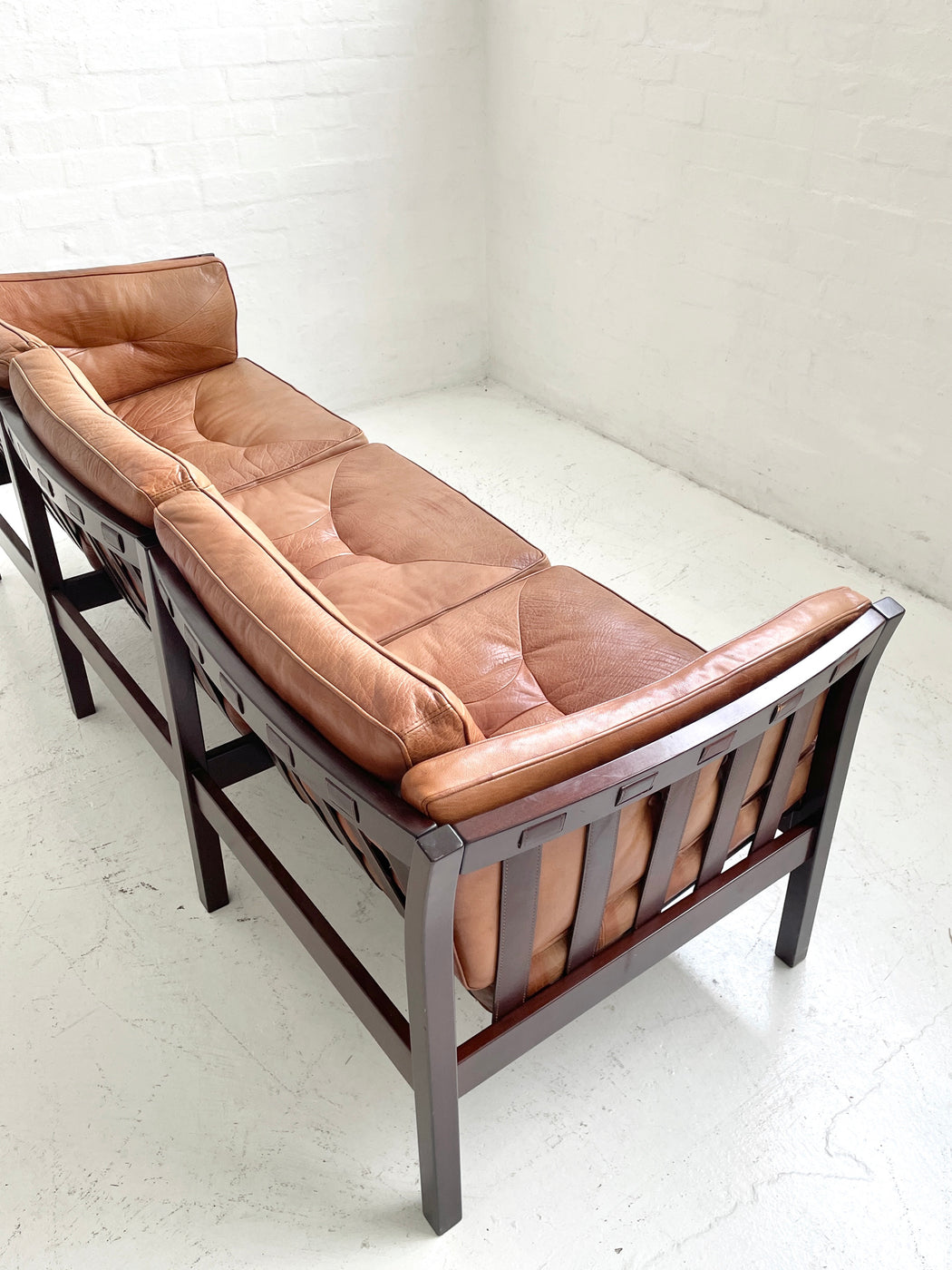 Danish Leather Three Seater Sofa