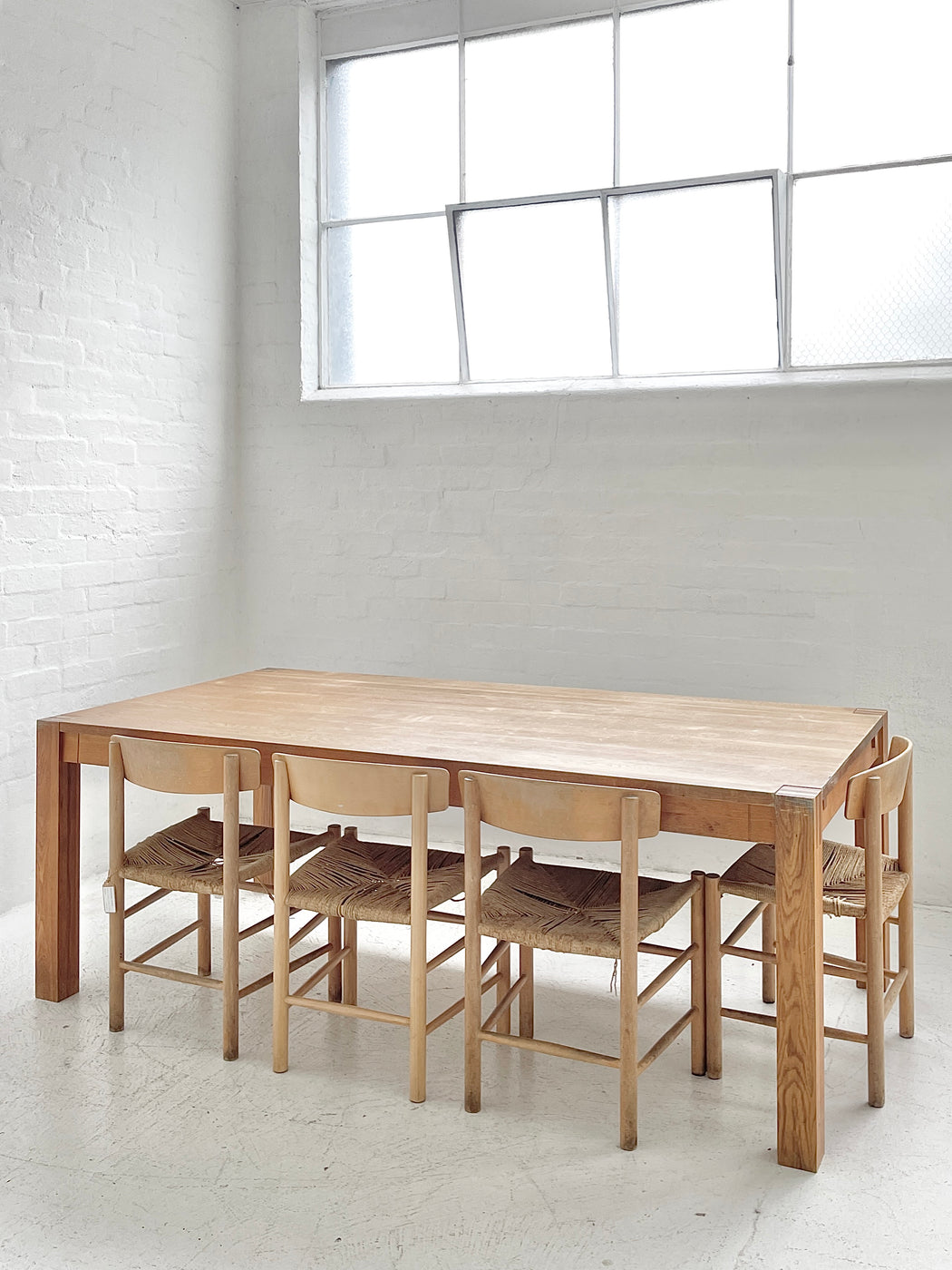 Large Solid Oak Dining Table