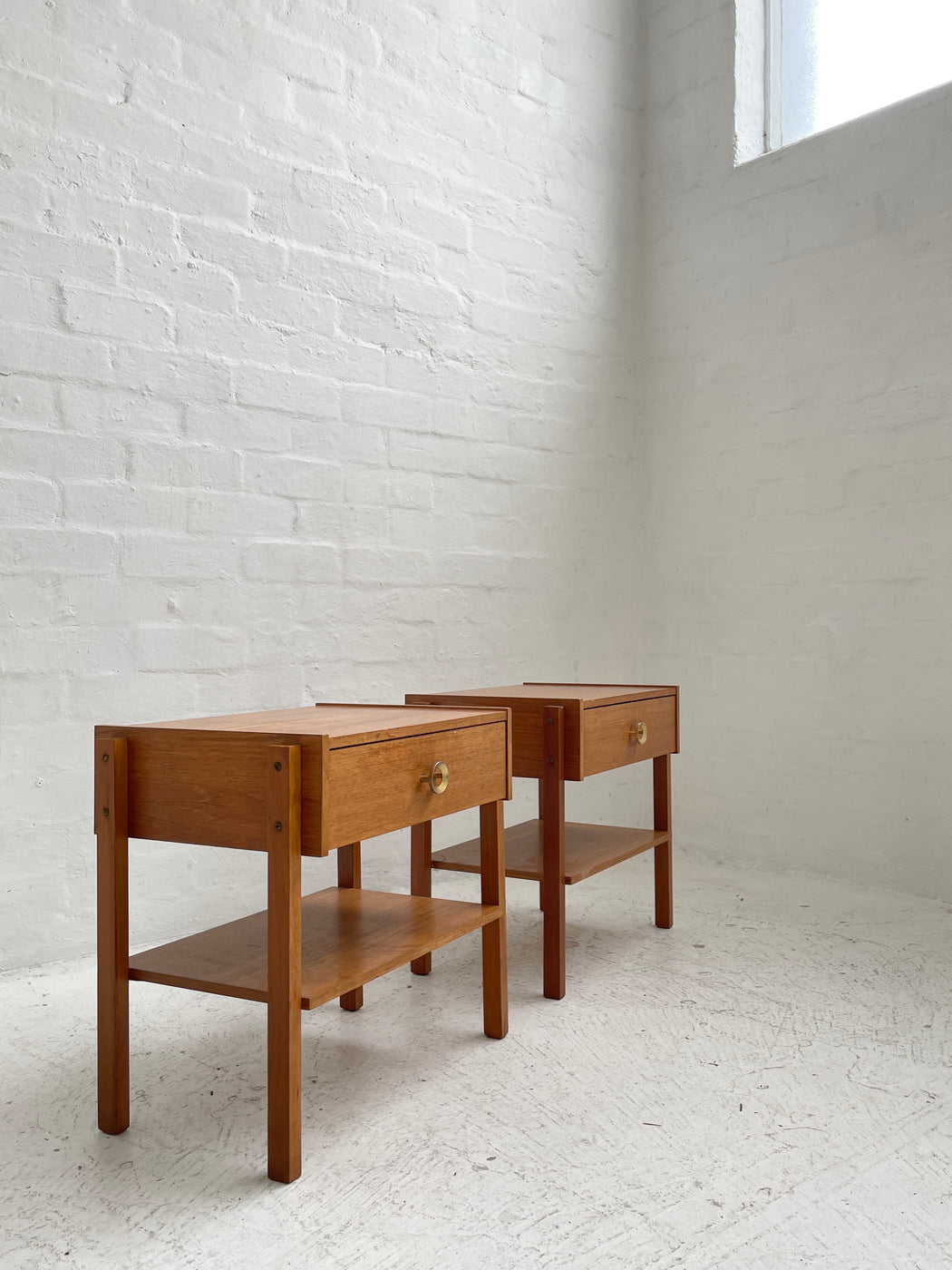 Pair Danish Teak Bedside Tables
