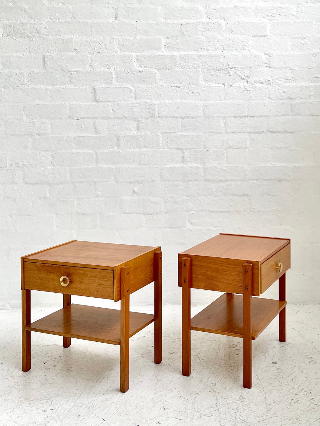 Pair Danish Teak Bedside Tables