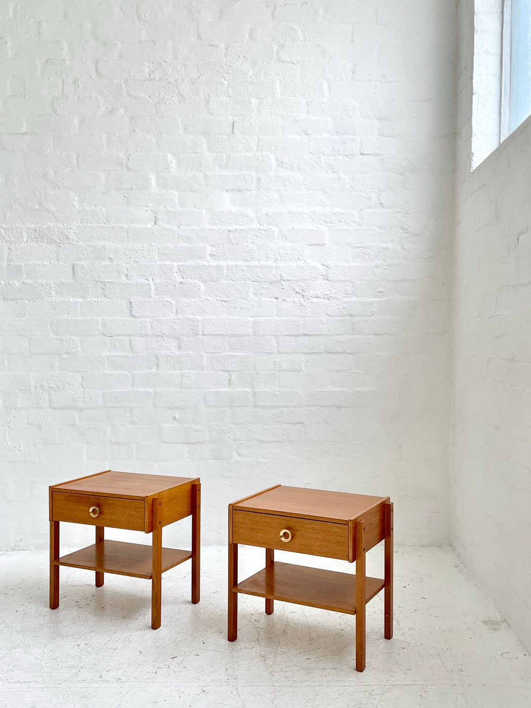 Pair Danish Teak Bedside Tables