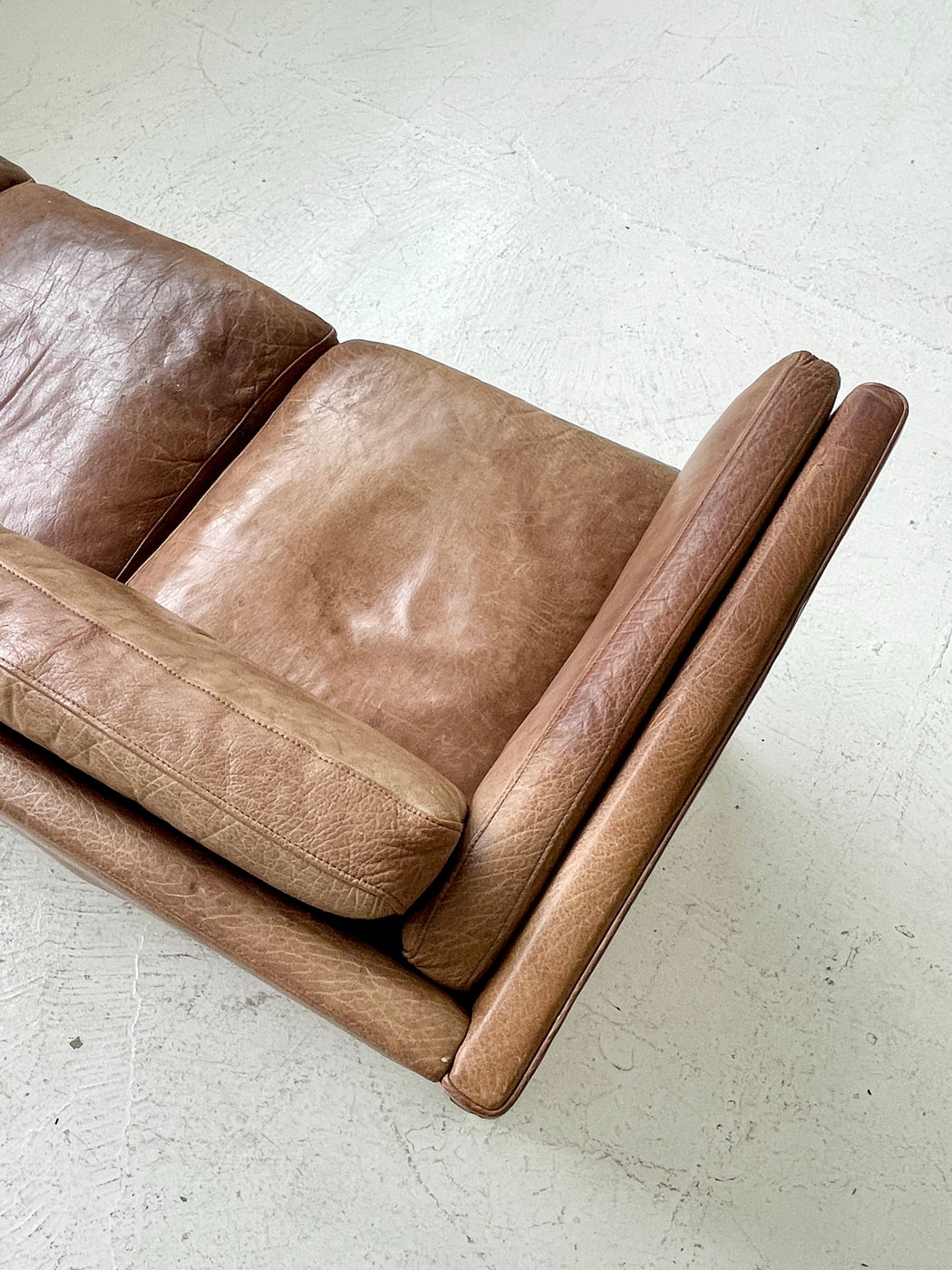 Danish Cognac Leather Sofa