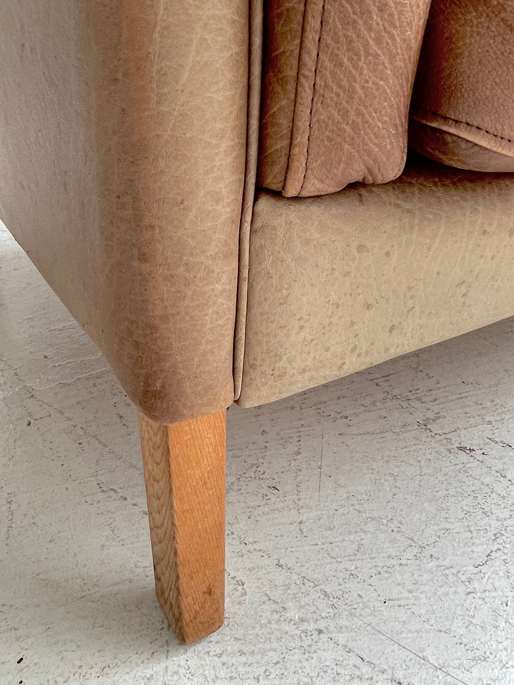 Danish Cognac Leather Sofa
