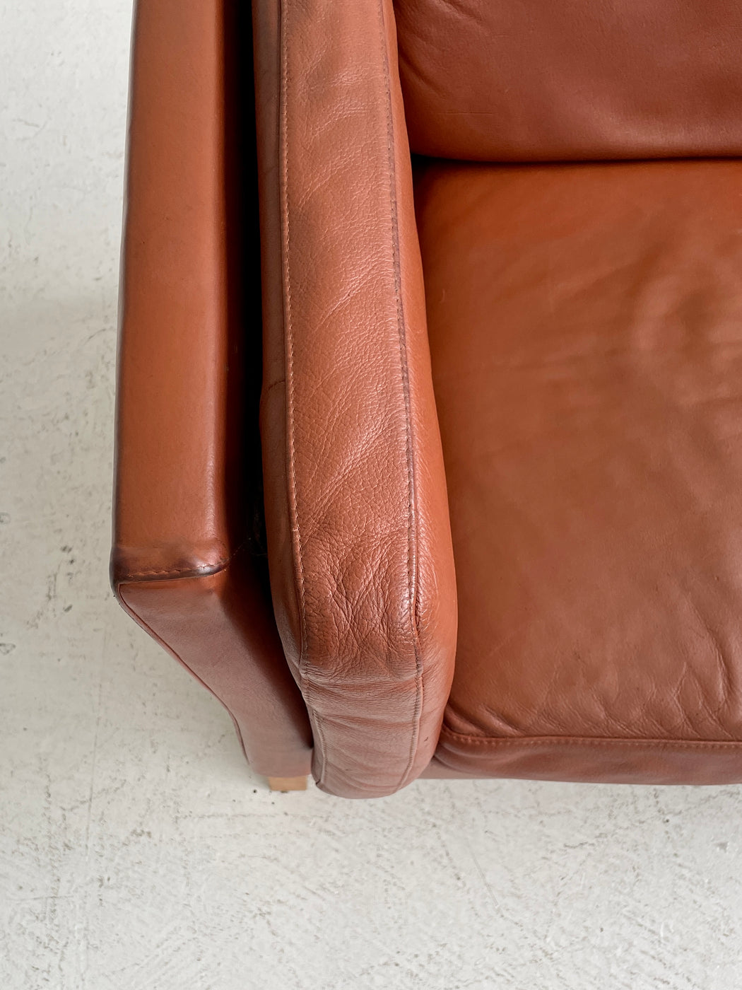 Danish Tan Leather Sofa