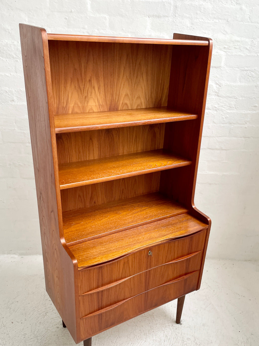Danish Teak Bureau Bookcase