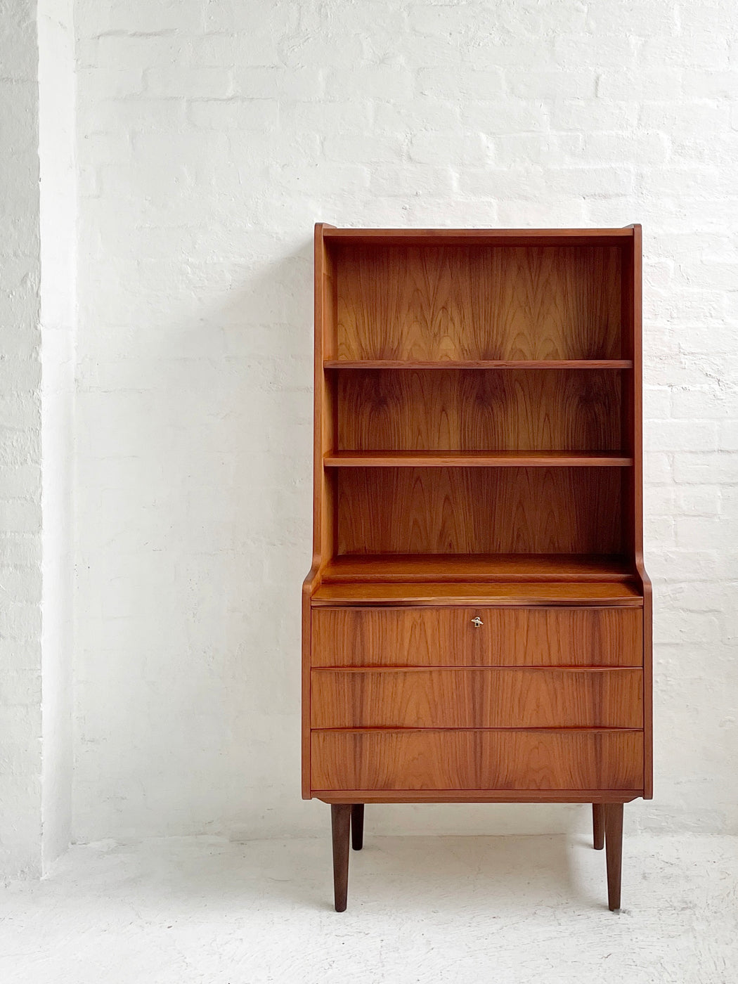 Danish Teak Bureau Bookcase