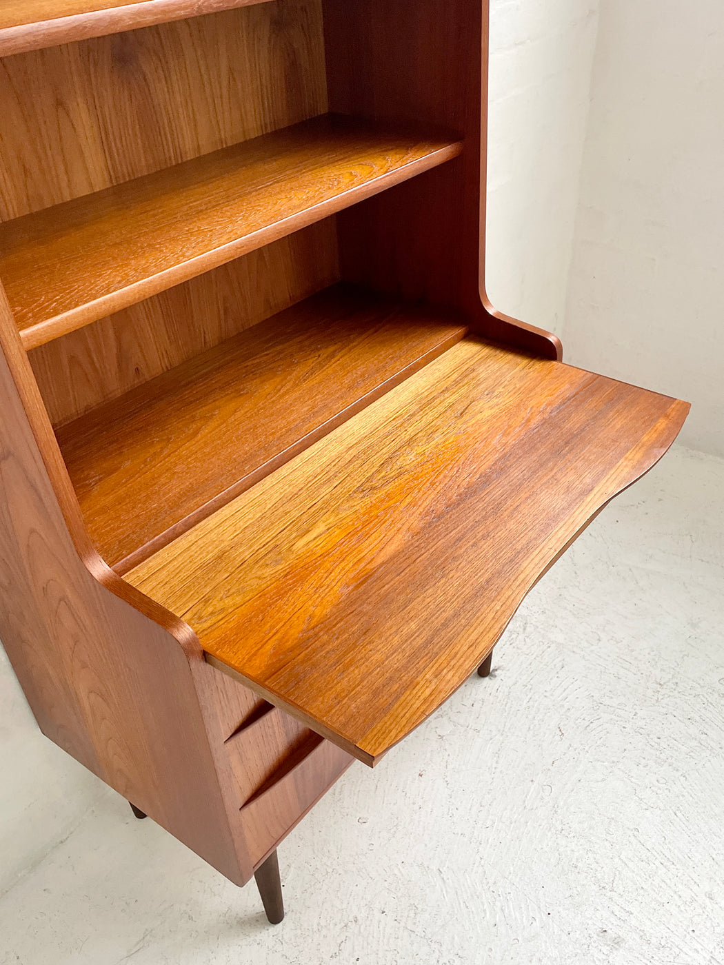 Danish Teak Bureau Bookcase