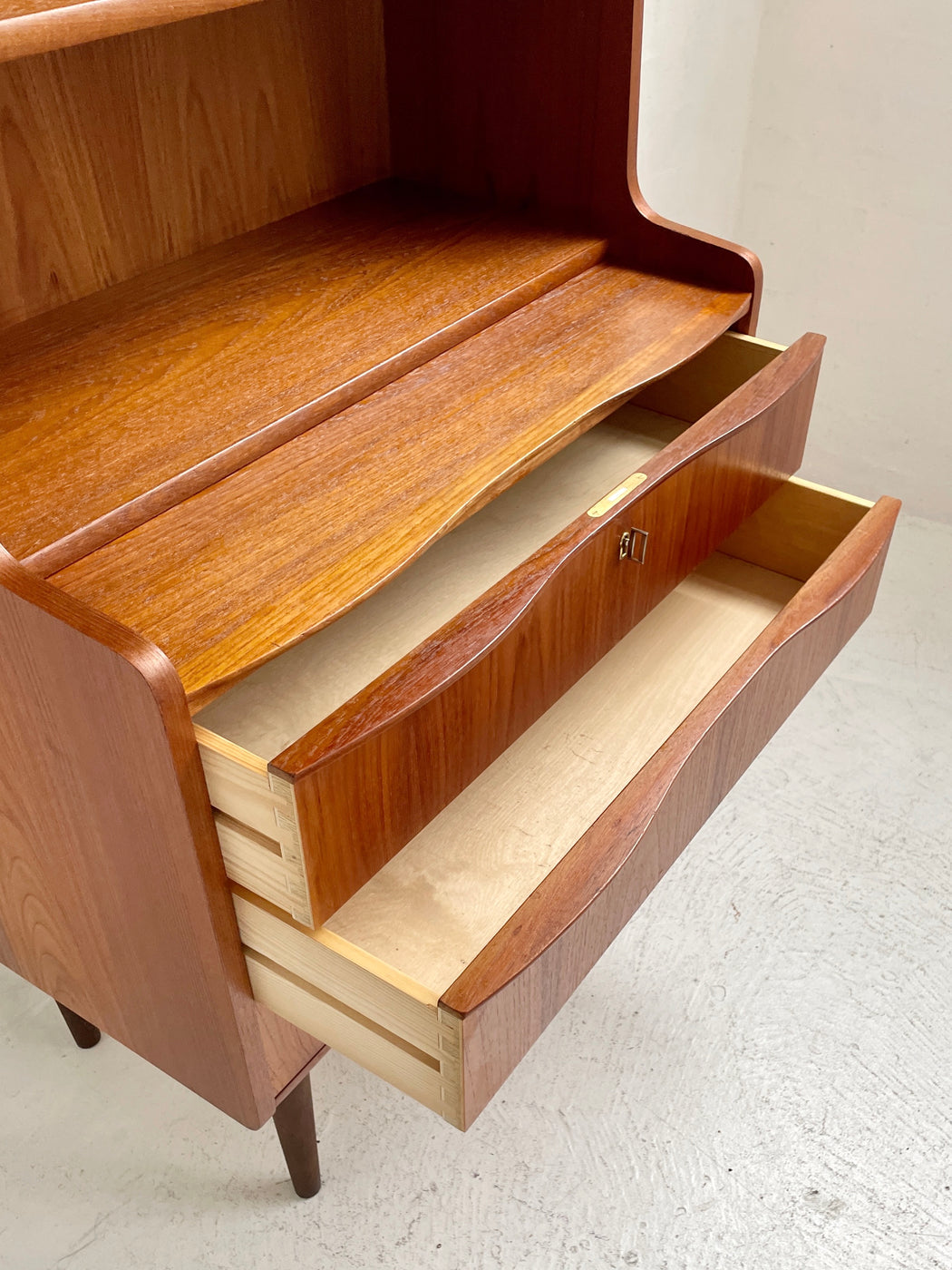 Danish Teak Bureau Bookcase