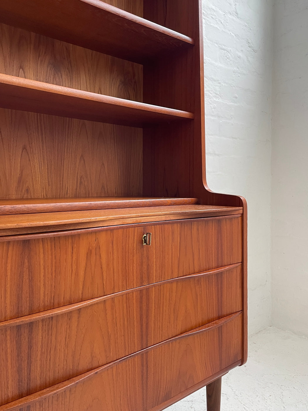 Danish Teak Bureau Bookcase