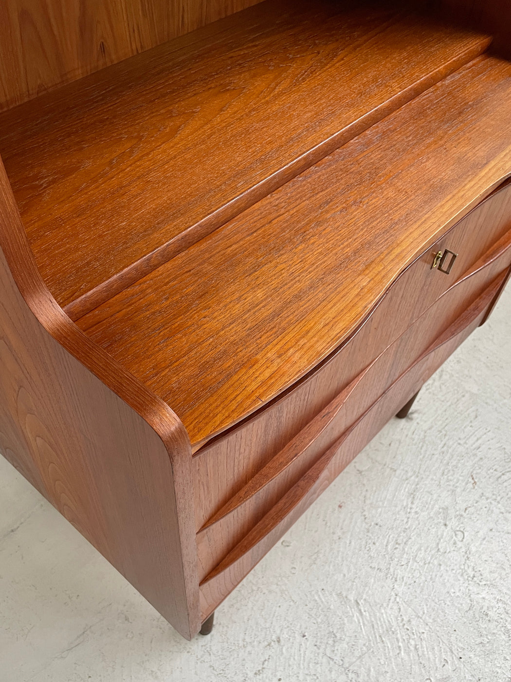 Danish Teak Bureau Bookcase