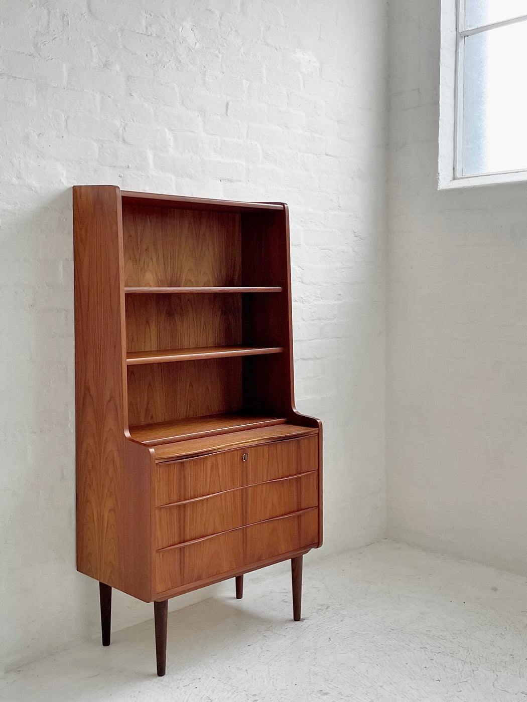 Danish Teak Bureau Bookcase