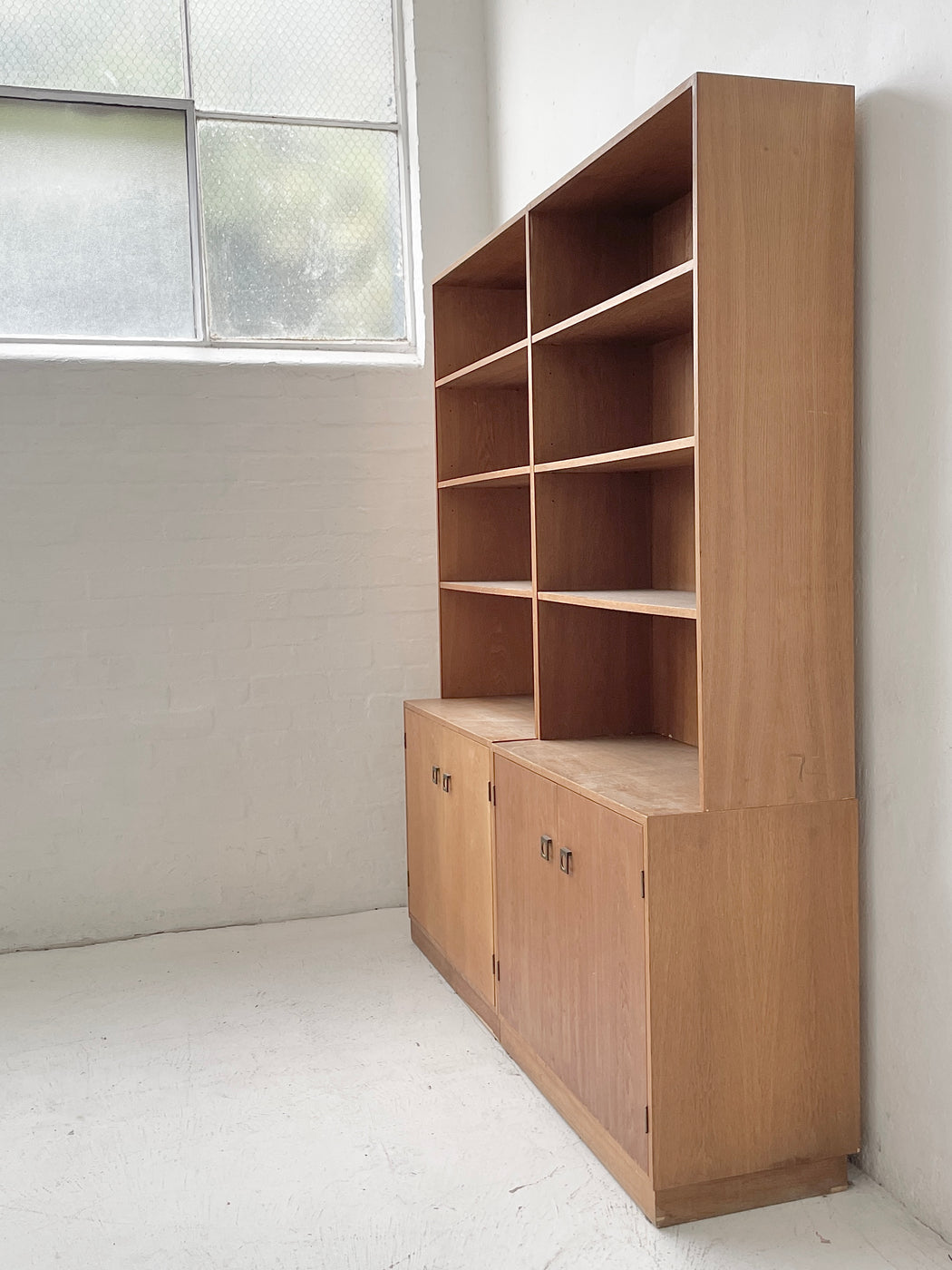 Two Section Danish Oak Wall System