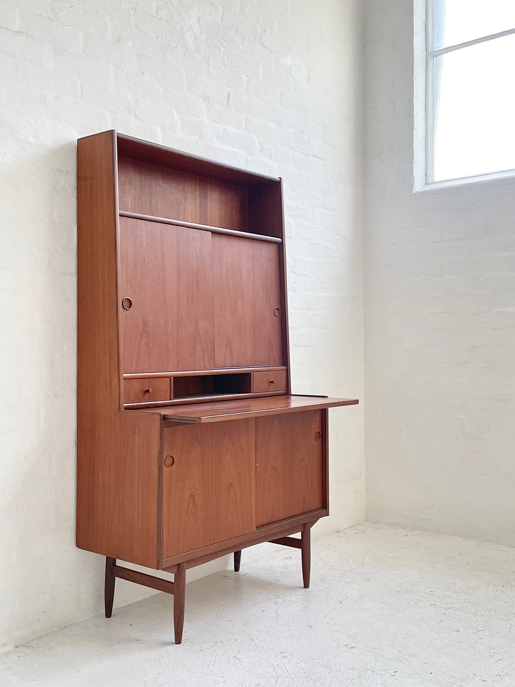 Danish Teak Bookcase Desk