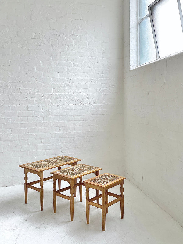 Henning Kjærnulf Tile-Topped Nesting Table