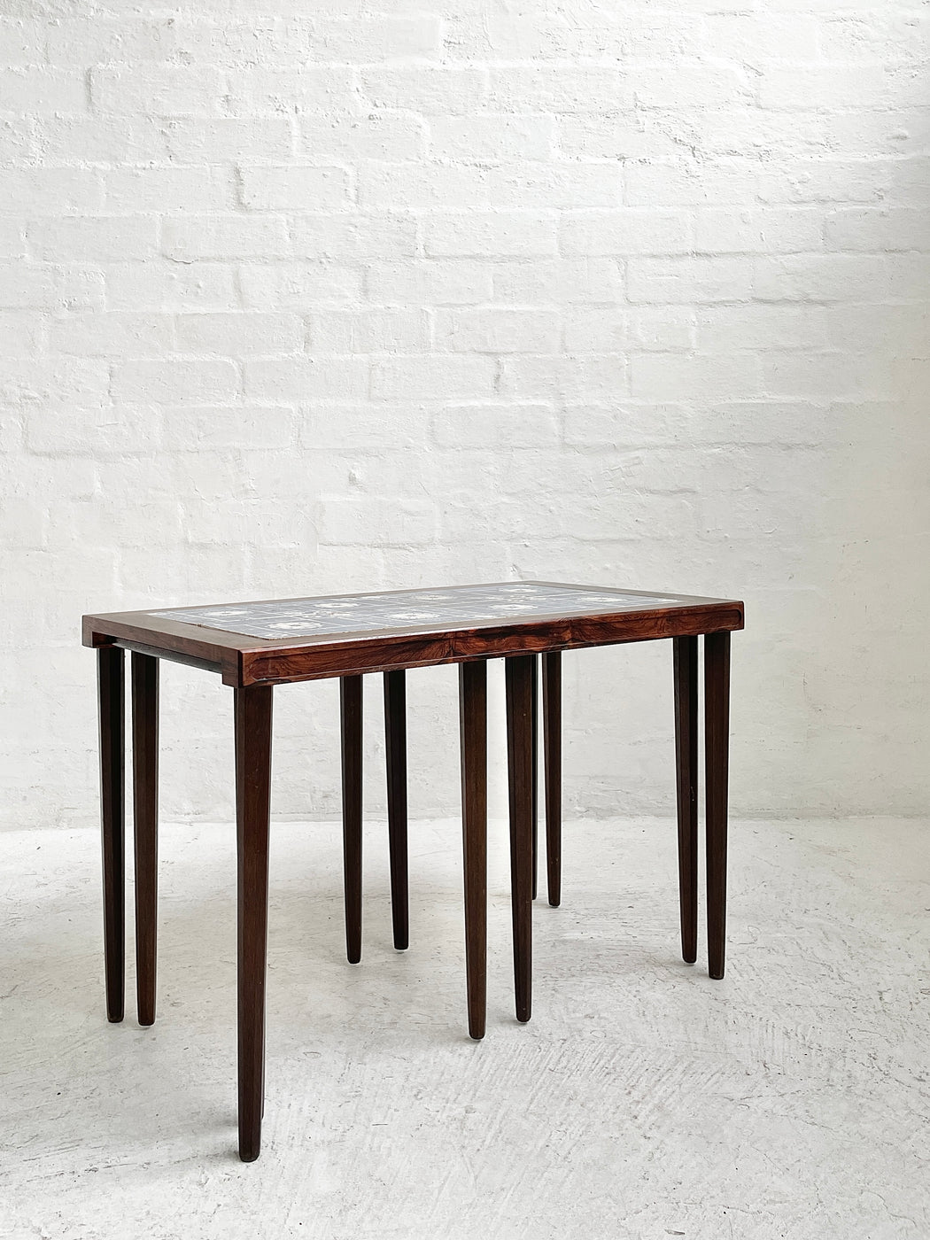 Danish Tile-topped Nest of Rosewood Tables