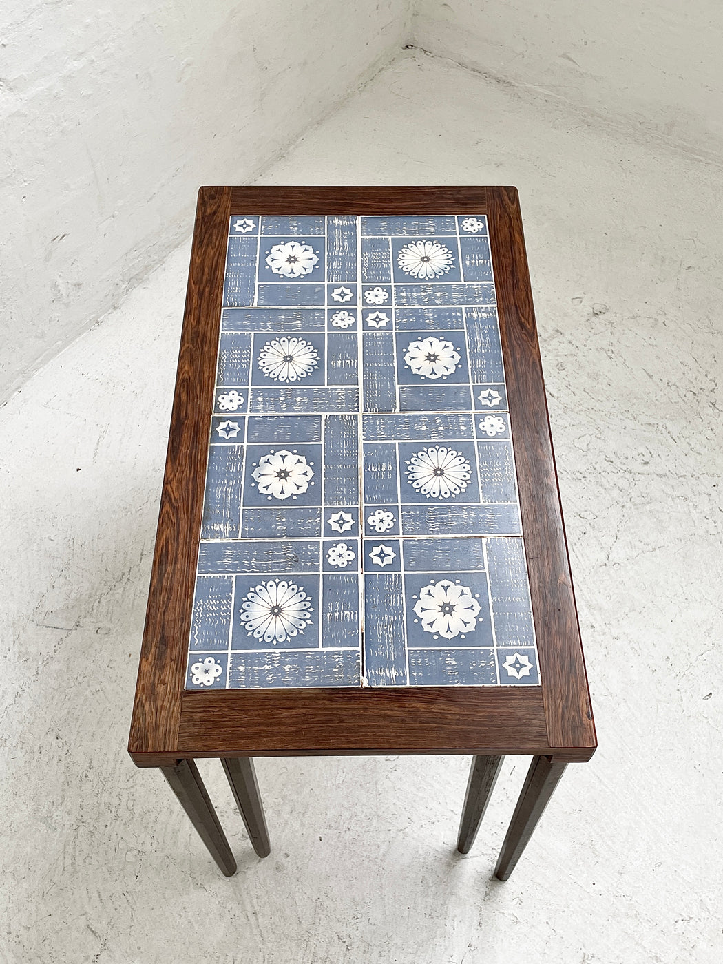 Danish Tile-topped Nest of Rosewood Tables