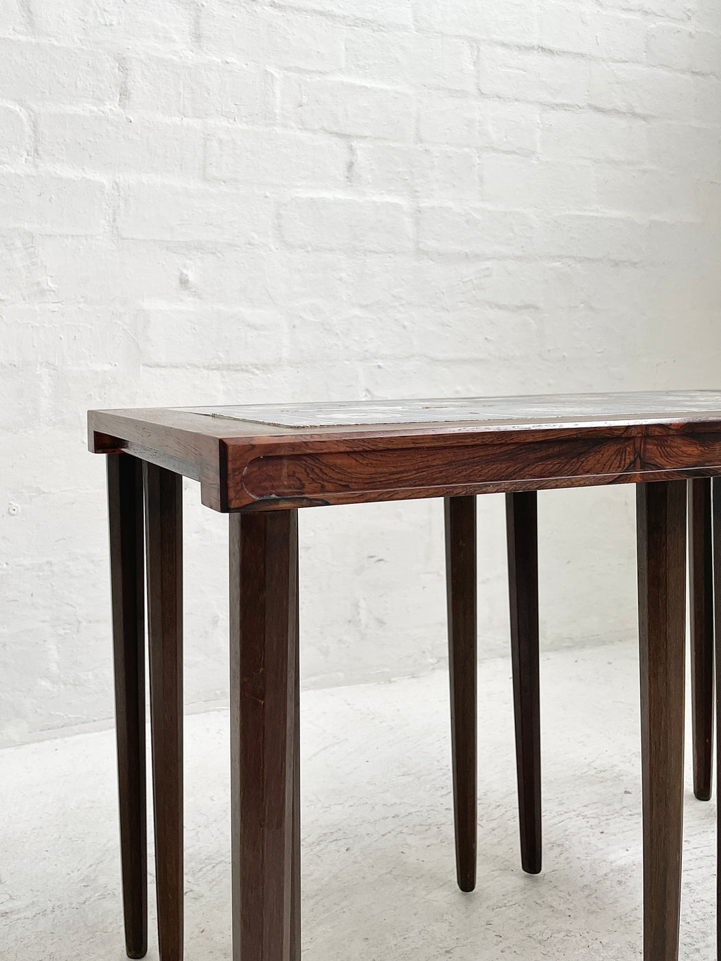 Danish Tile-topped Nest of Rosewood Tables