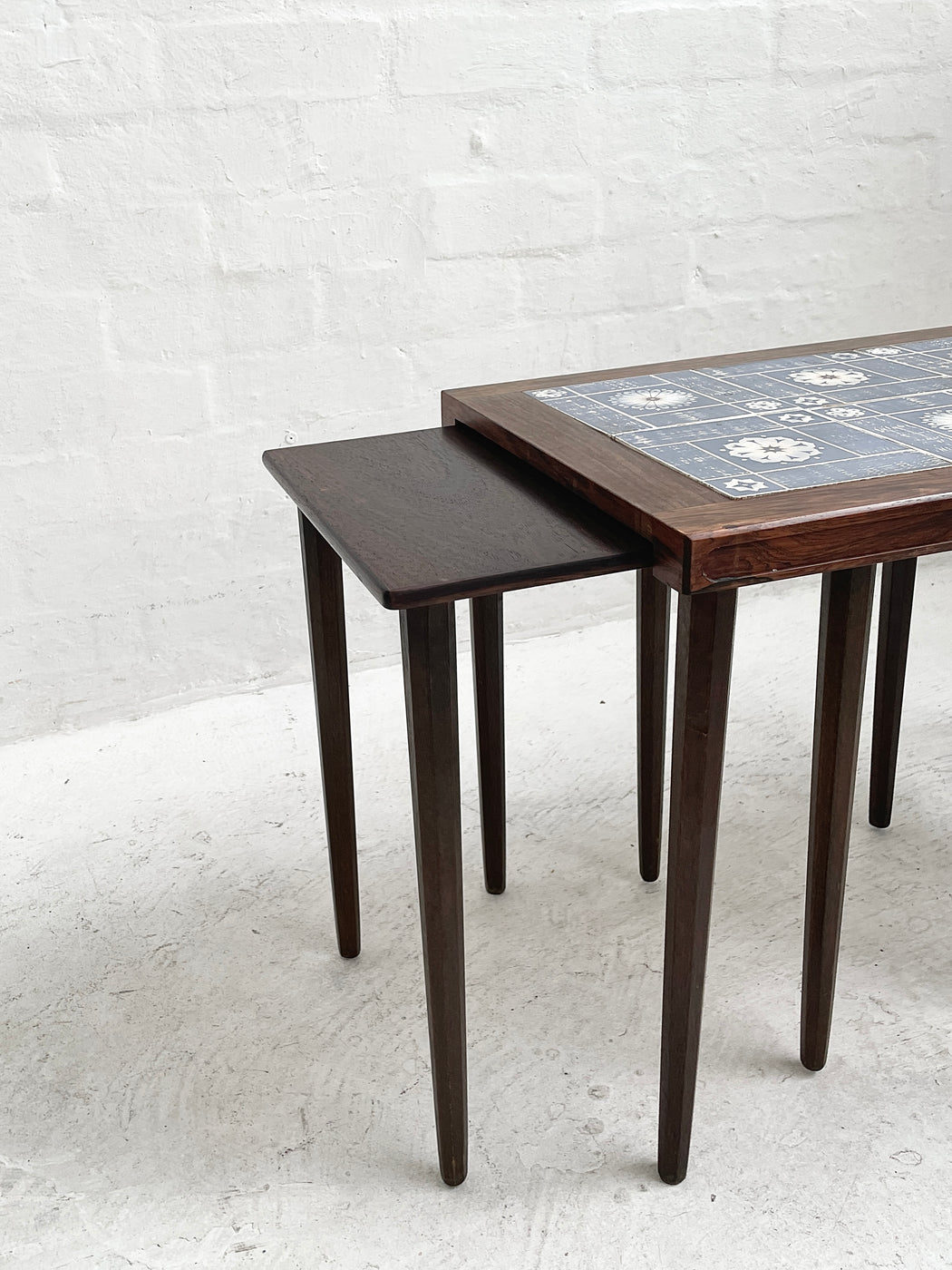Danish Tile-topped Nest of Rosewood Tables