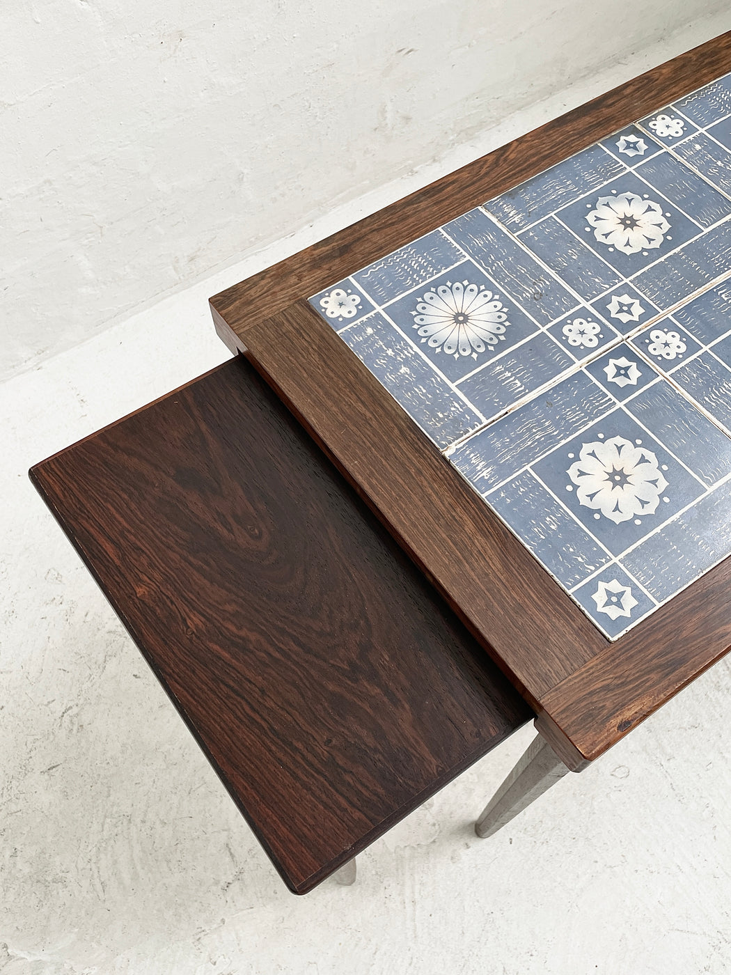 Danish Tile-topped Nest of Rosewood Tables