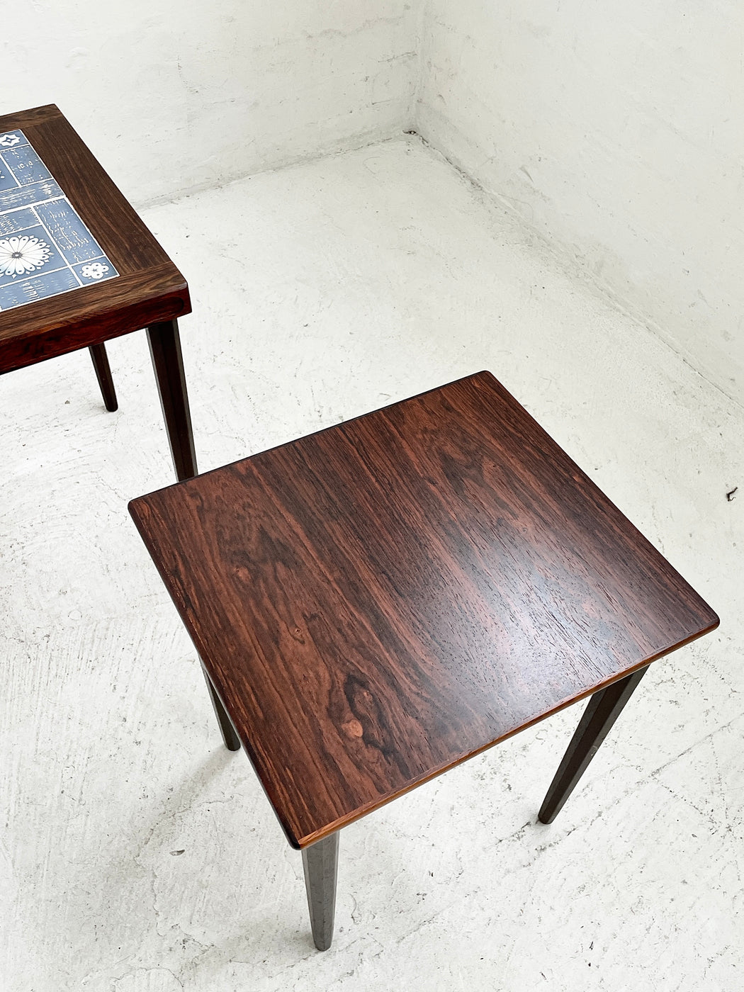 Danish Tile-topped Nest of Rosewood Tables
