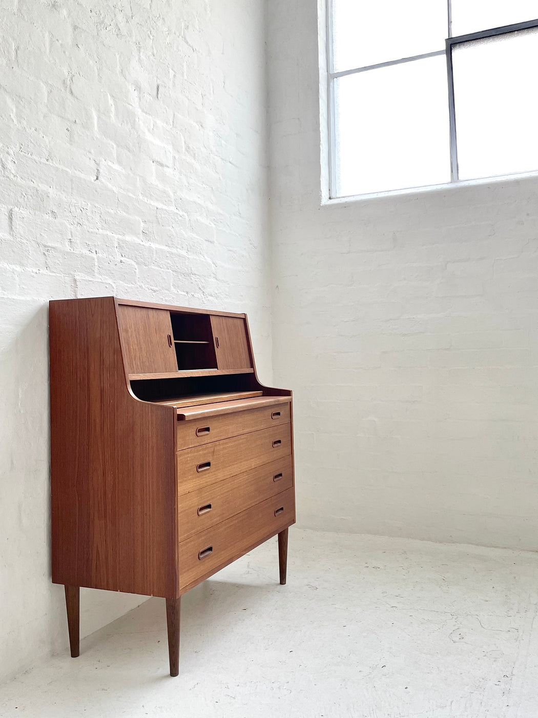 Danish Teak Bureau Dresser