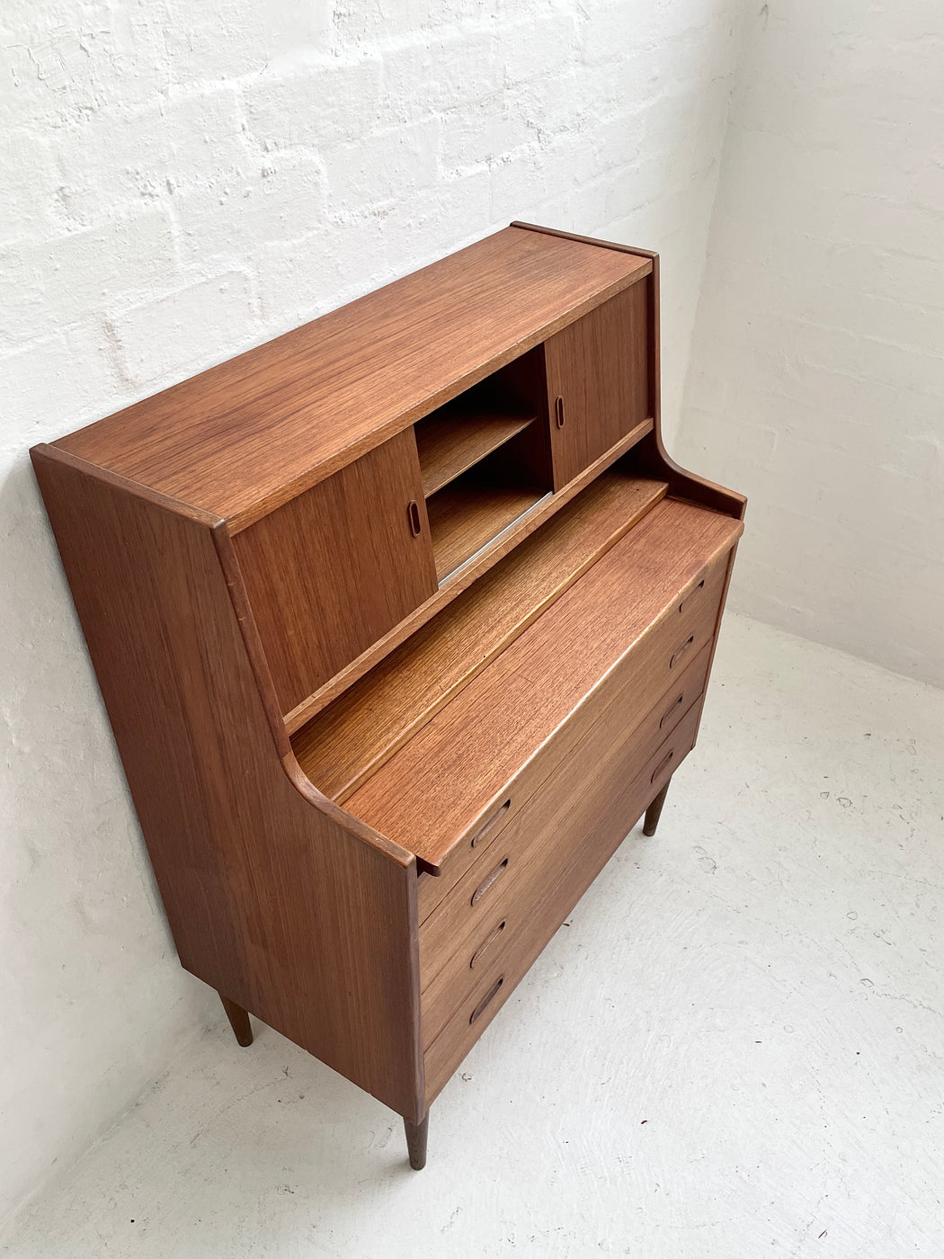 Danish Teak Bureau Dresser