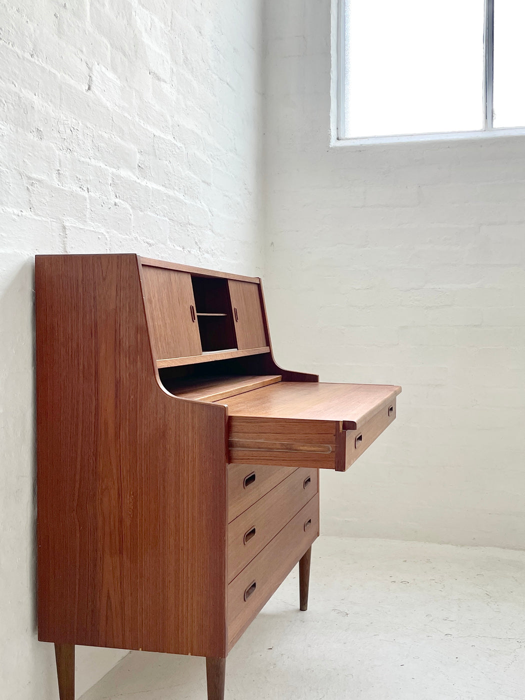 Danish Teak Bureau Dresser