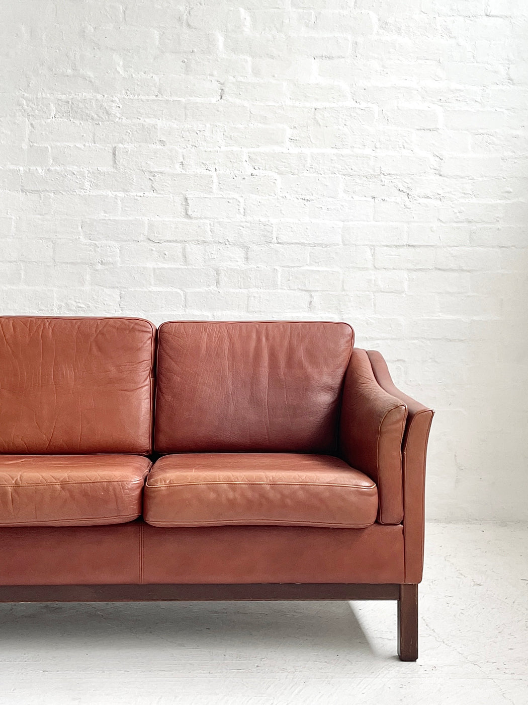 Danish Tan Leather Sofa