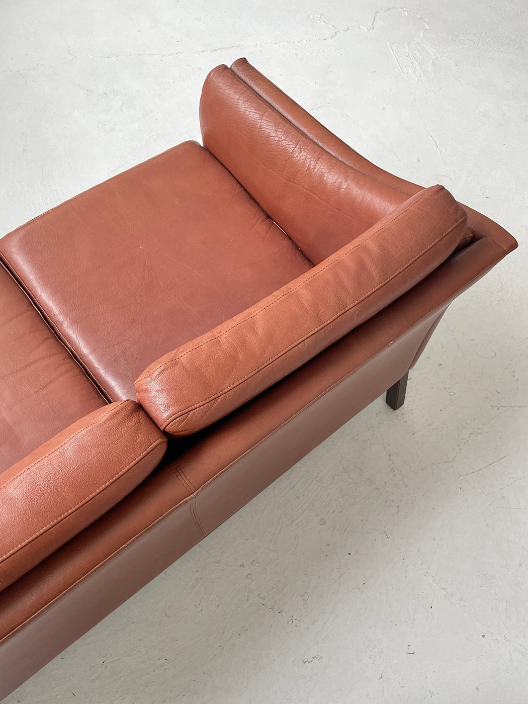 Danish Tan Leather Sofa
