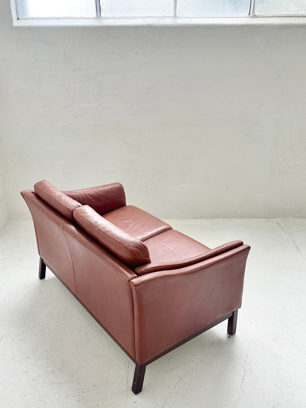 Danish Tan Leather Sofa