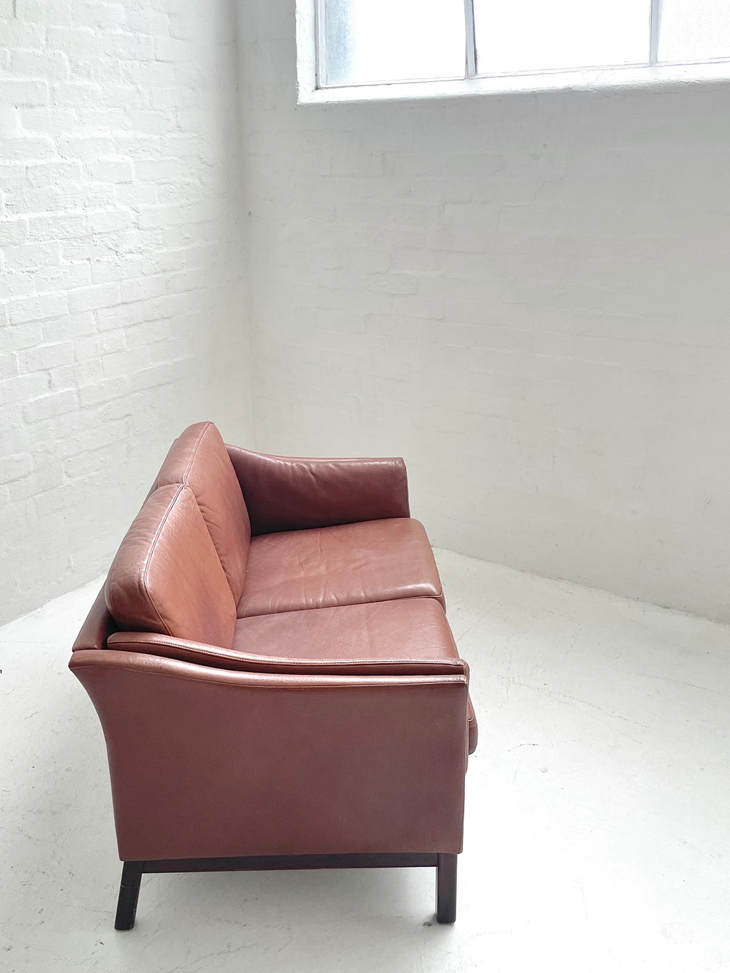 Danish Tan Leather Sofa