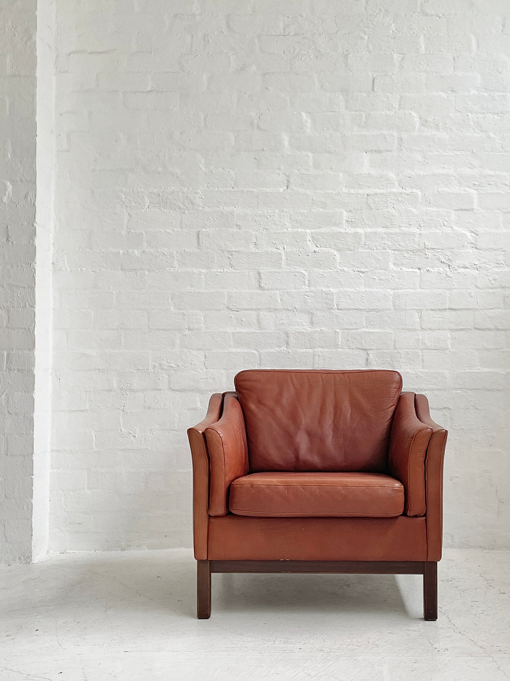 Danish Tan Leather Lounge Chair
