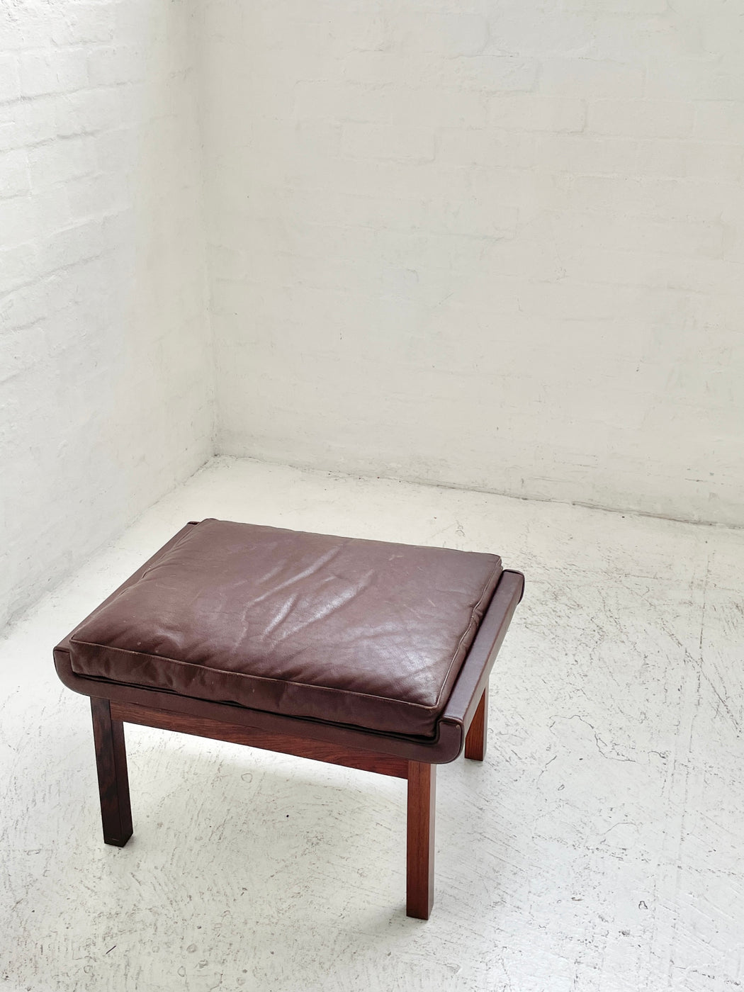 Danish Leather & Rosewood Stool